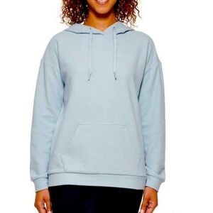 Marc New York Andrew Marc Womens SZ‎ XL lt. Blue hoodie textured casual coastal